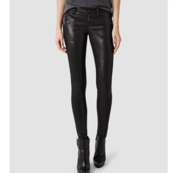 All Saints Denim - All Saints coated skinny jeans